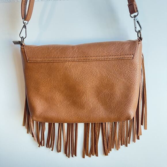 HDE Women's PU Leather Hobo Fringe Crossbody Tassel Purse Vintage Small Handbag - Picture 4 of 8